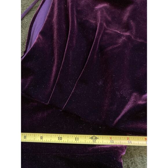 Adelyn Rae Purple Velvet Flowy Sleeve Blouse V Neck Holiday Party Top Size XS - Picture 4 of 6